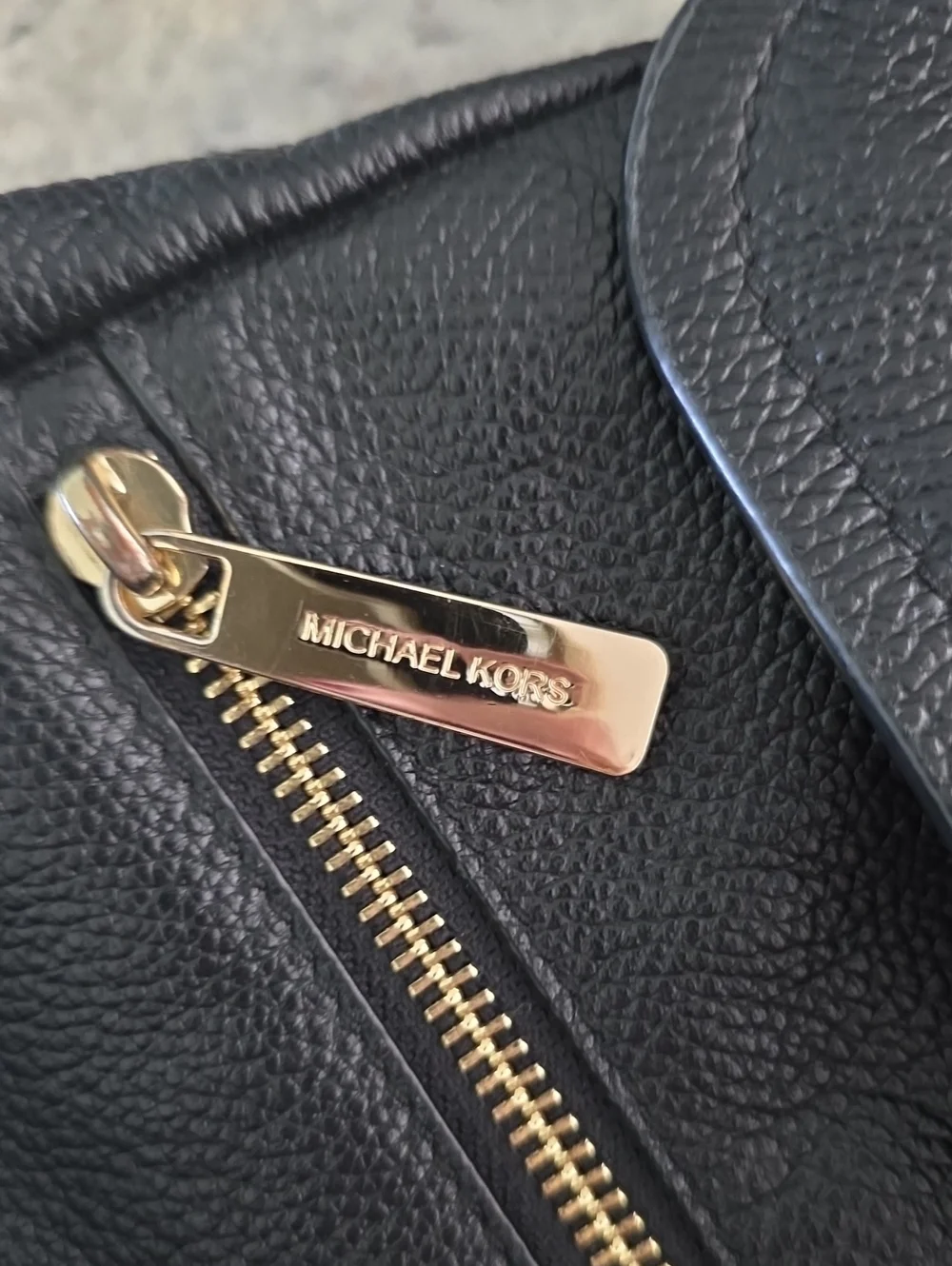 Michael Kors Black Pebble Leather Backpack with Gold Hardware